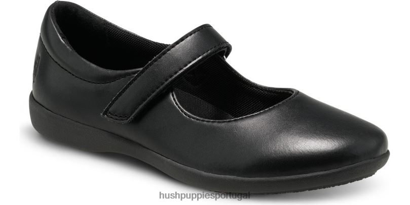 lexi mary jane do garoto grande garota0NNHR370 Hush Puppies sapato couro preto