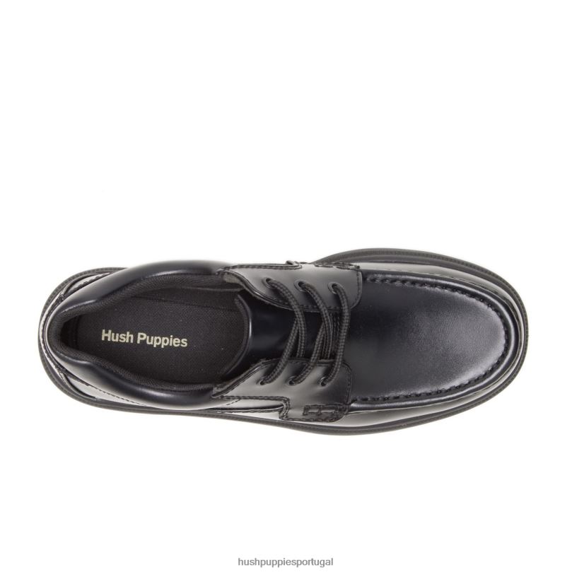gus homens0NNHR359 Hush Puppies sapatos de caminhada couro preto