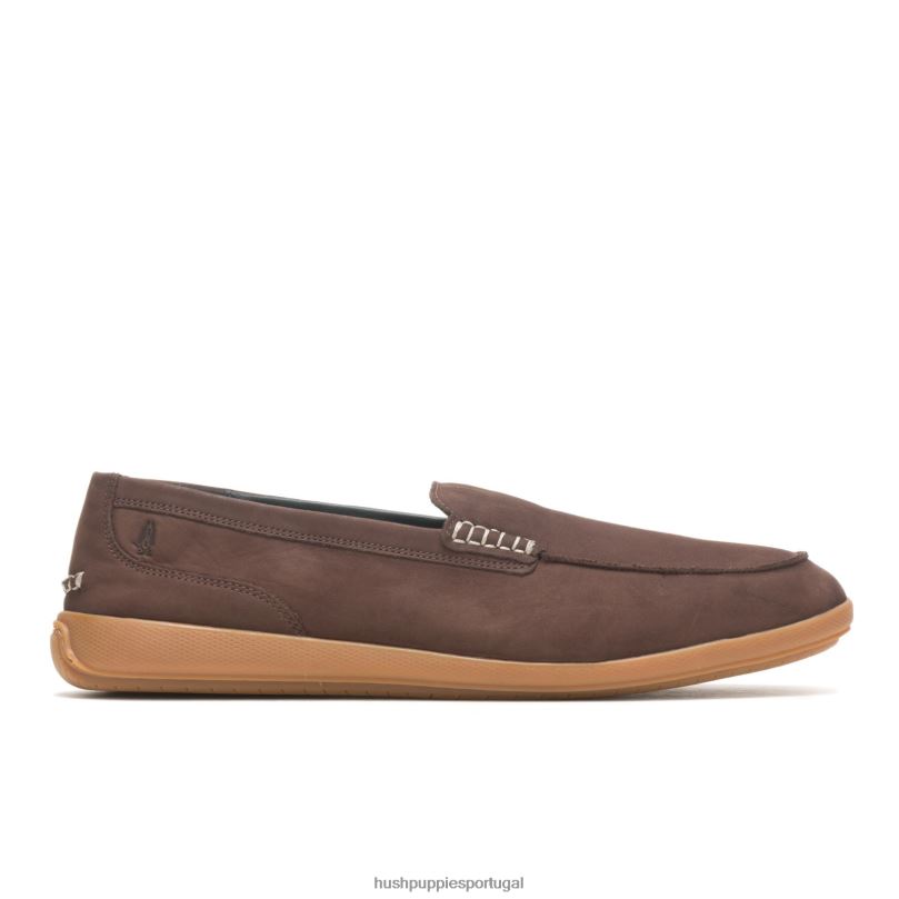 mocassim finley homens0NNHR310 Hush Puppies mocassim nubuck marrom escuro