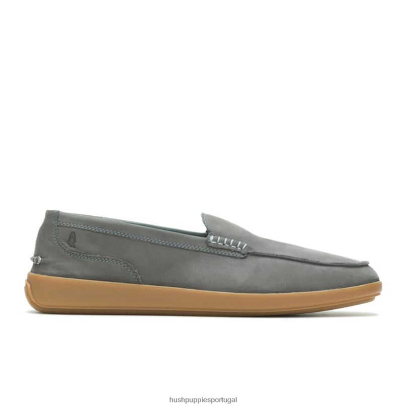 mocassim finley homens0NNHR313 Hush Puppies mocassim nubuck cinza escuro