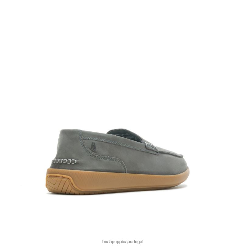 mocassim finley homens0NNHR313 Hush Puppies mocassim nubuck cinza escuro