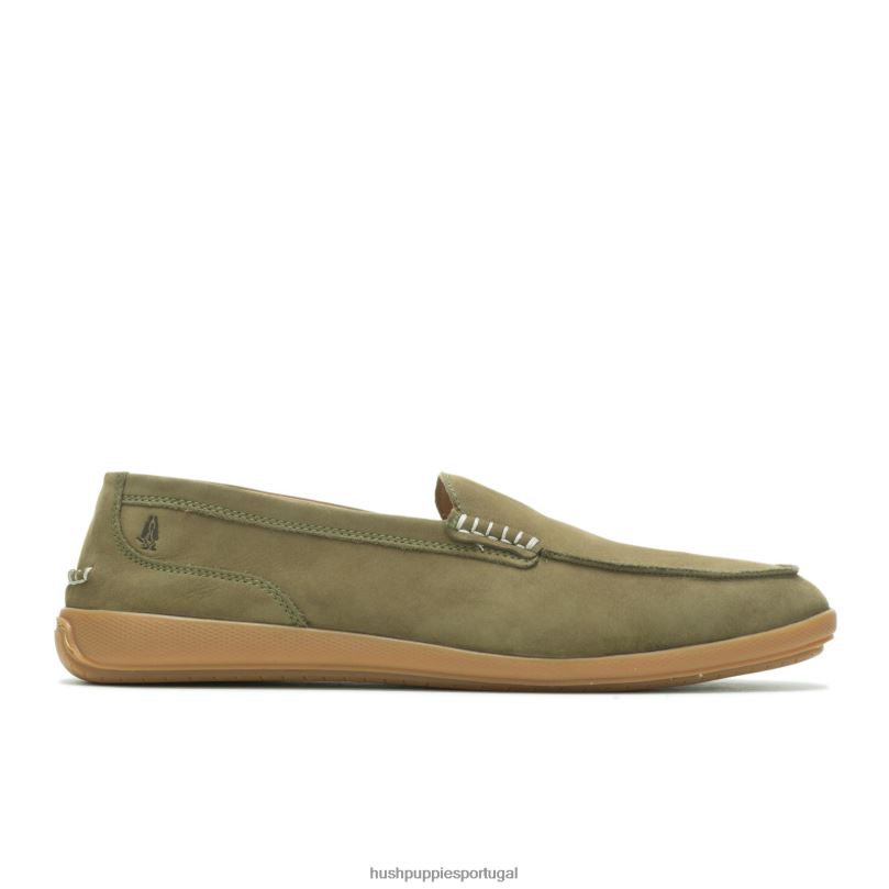 mocassim finley homens0NNHR314 Hush Puppies mocassim nubuck verde-oliva