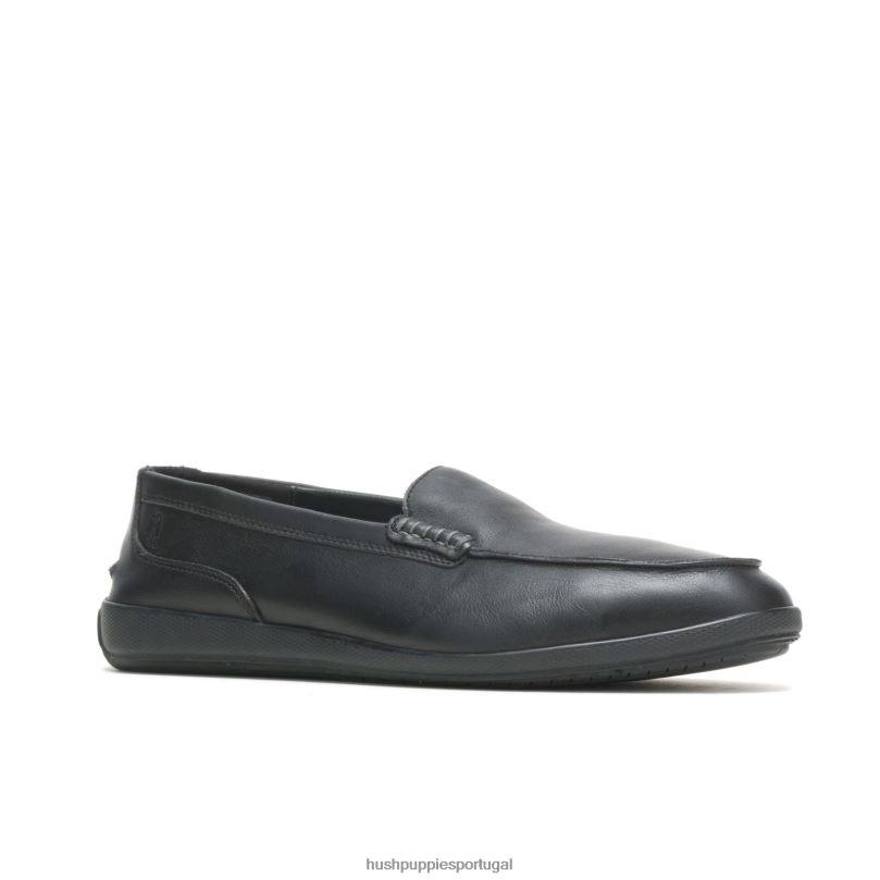 mocassim finley homens0NNHR315 Hush Puppies mocassim couro preto