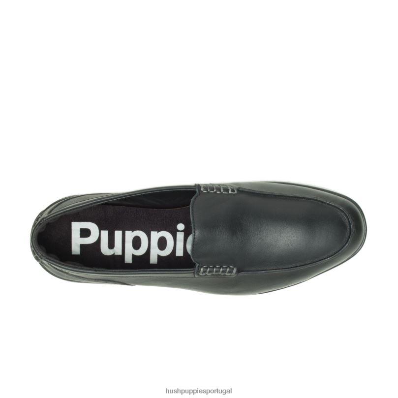 mocassim finley homens0NNHR315 Hush Puppies mocassim couro preto
