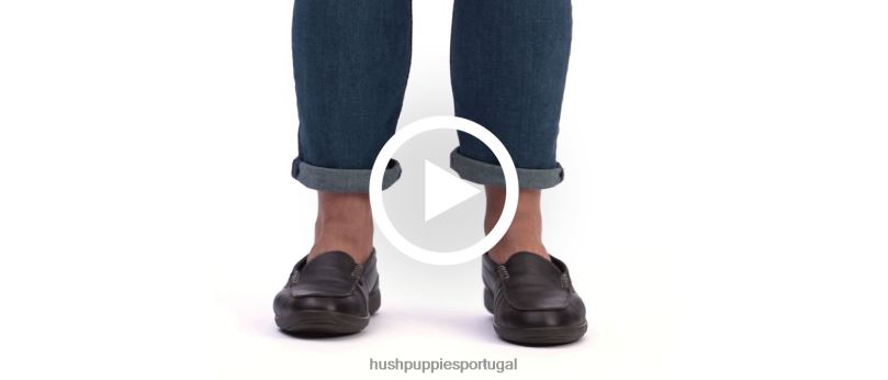 mocassim finley homens0NNHR315 Hush Puppies mocassim couro preto