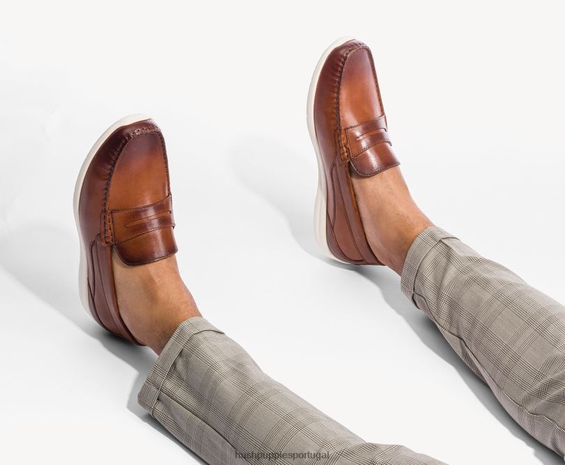 mocassim juliano homens0NNHR305 Hush Puppies mocassim couro conhaque