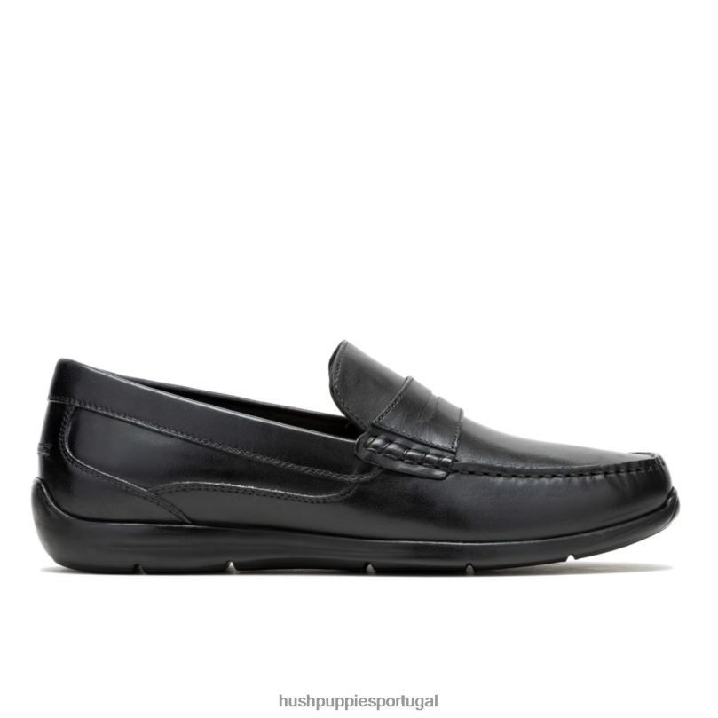 mocassim juliano homens0NNHR306 Hush Puppies mocassim couro preto ousado
