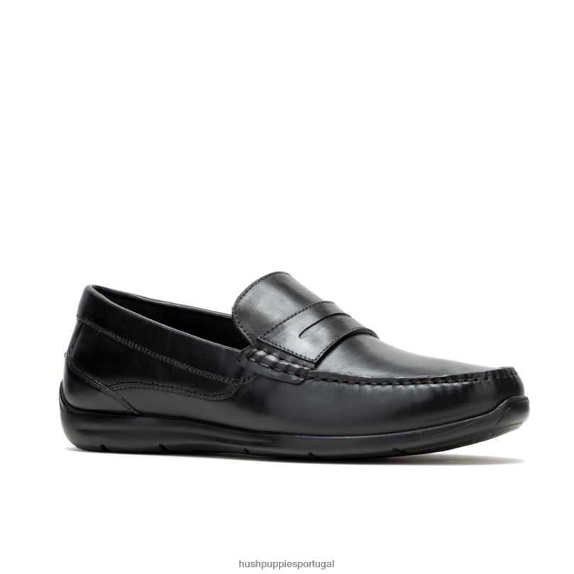 mocassim juliano homens0NNHR306 Hush Puppies mocassim couro preto ousado