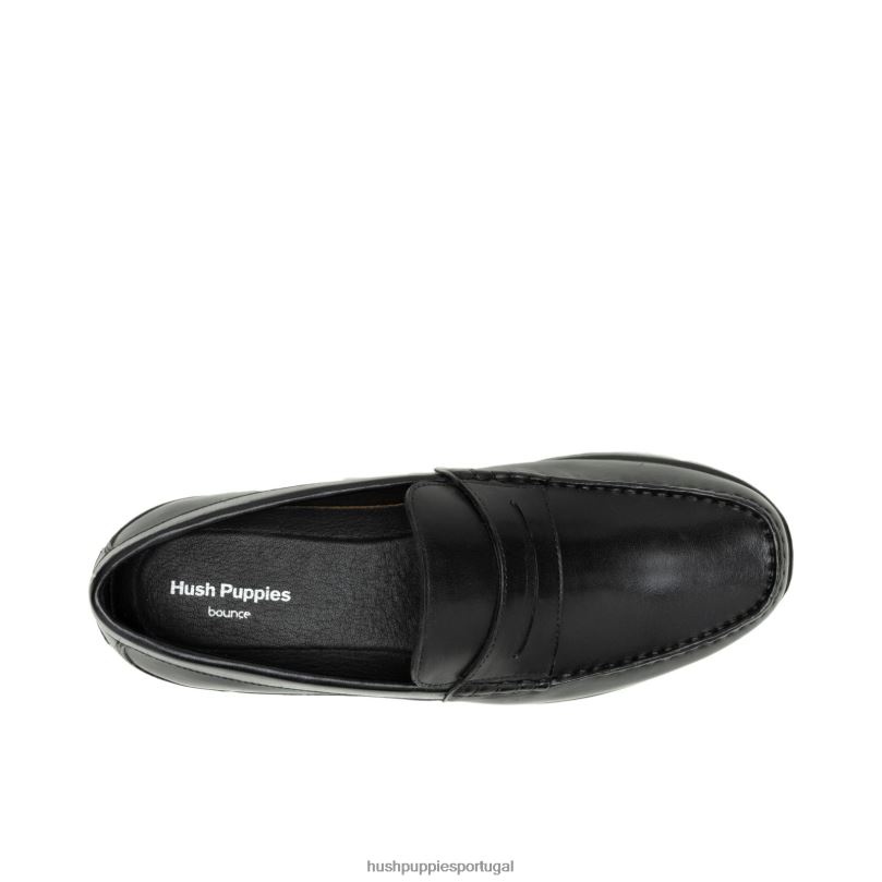 mocassim juliano homens0NNHR306 Hush Puppies mocassim couro preto ousado