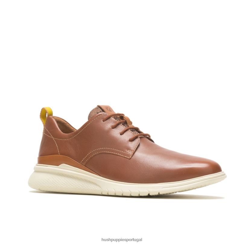 avanço com cordões oxford homens0NNHR288 Hush Puppies Oxford couro conhaque