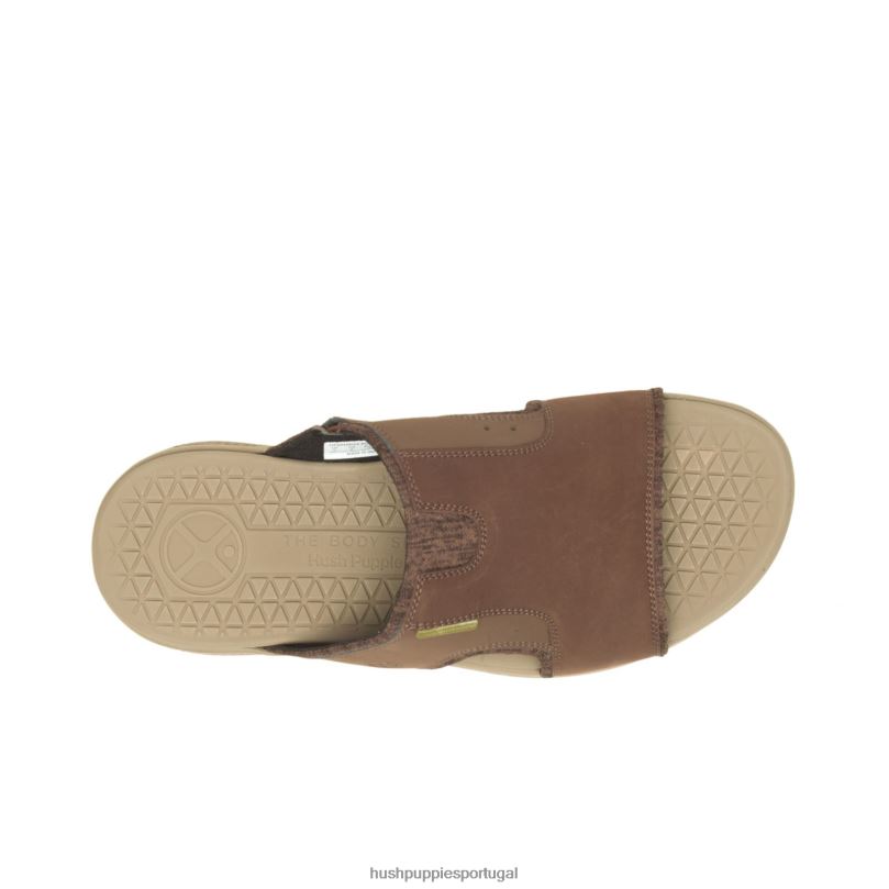 ativar sandália deslizante homens0NNHR317 Hush Puppies sandália couro marrom escuro