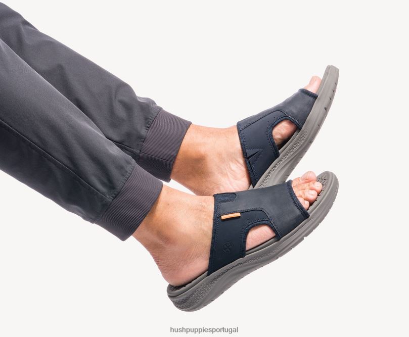 ativar sandália deslizante homens0NNHR317 Hush Puppies sandália couro marrom escuro