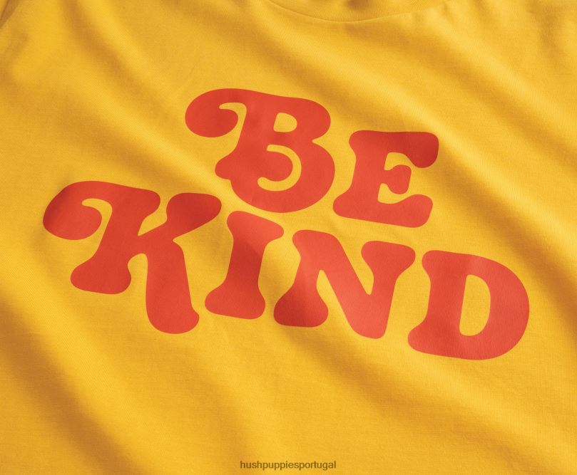 seja gentil camiseta gráfica homens0NNHR363 Hush Puppies Camisetas verão amarelo