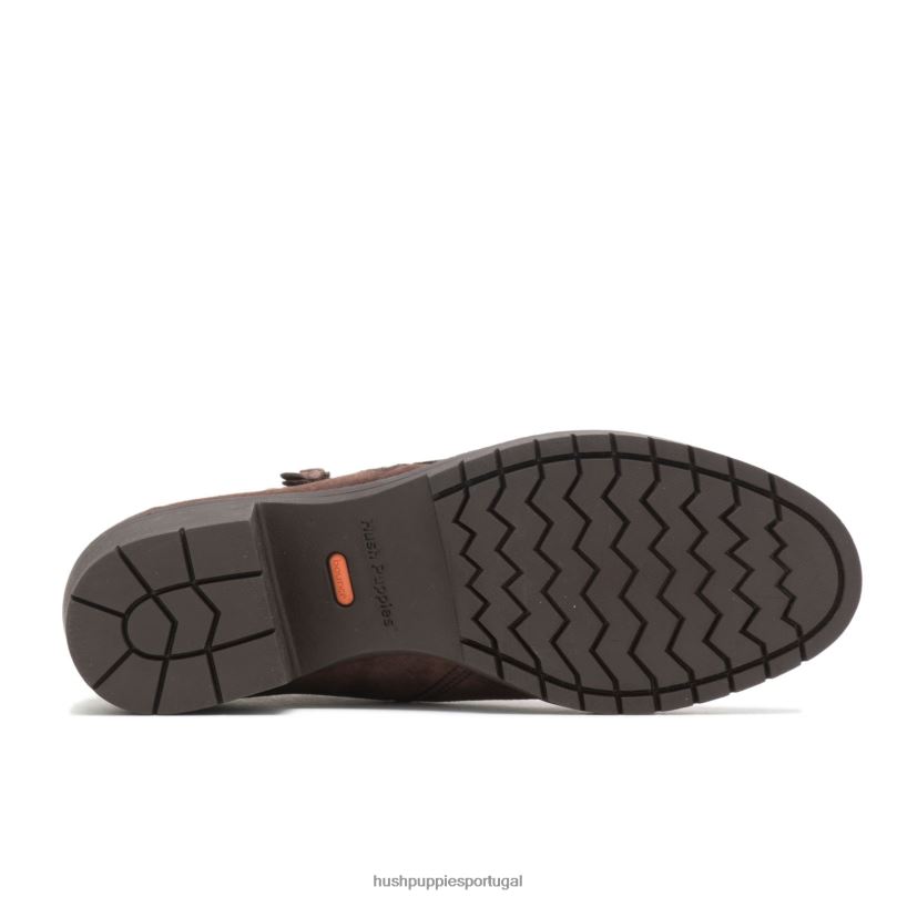 bota hadley com zíper lateral mulheres0NNHR185 Hush Puppies bota camurça marrom escuro