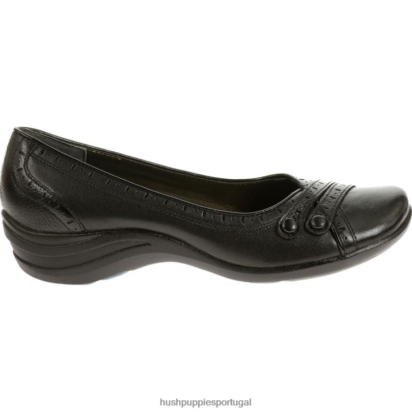 burlesco mulheres0NNHR233 Hush Puppies sapatos casuais couro preto