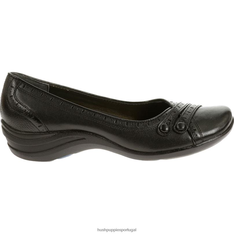 burlesco mulheres0NNHR233 Hush Puppies sapatos casuais couro preto