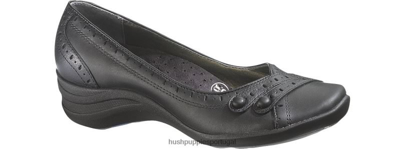 burlesco mulheres0NNHR233 Hush Puppies sapatos casuais couro preto