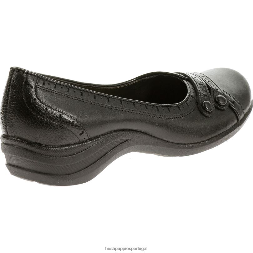 burlesco mulheres0NNHR233 Hush Puppies sapatos casuais couro preto
