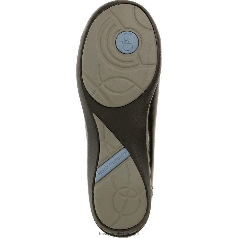 burlesco mulheres0NNHR233 Hush Puppies sapatos casuais couro preto
