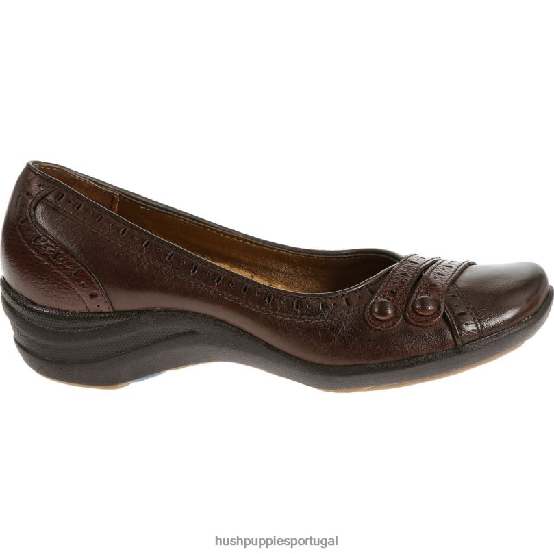 burlesco mulheres0NNHR234 Hush Puppies sapatos casuais couro marrom escuro