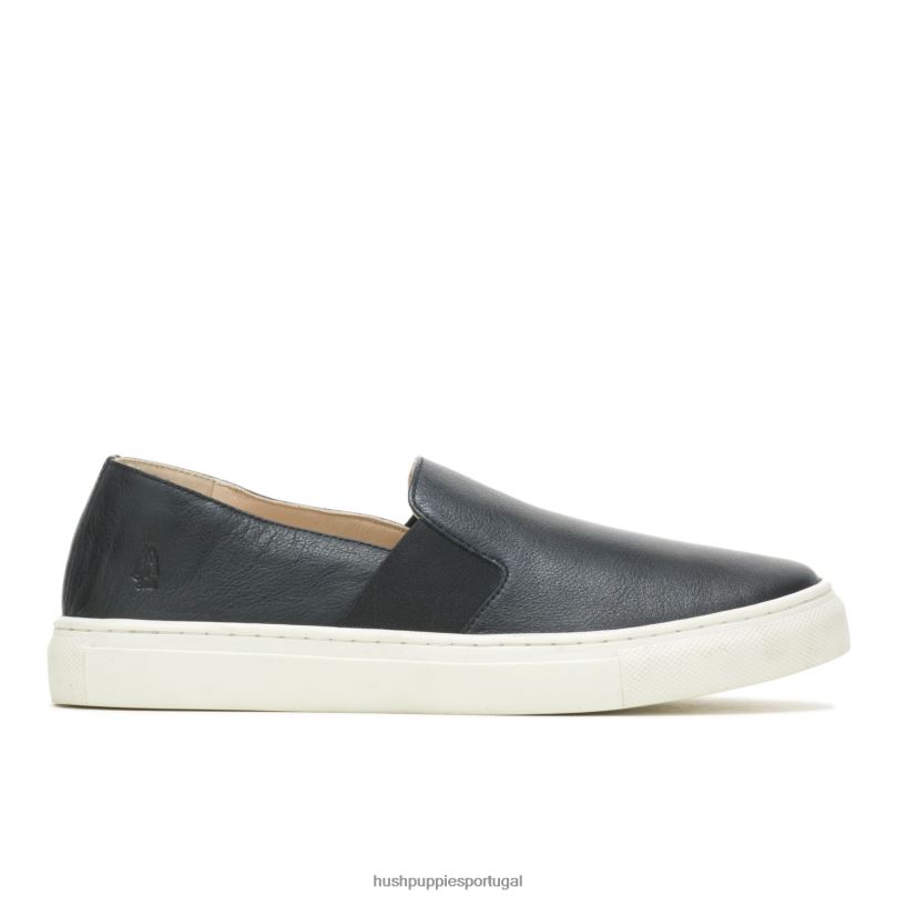 noelle escorregar mulheres0NNHR74 Hush Puppies escorregar em couro preto ousado
