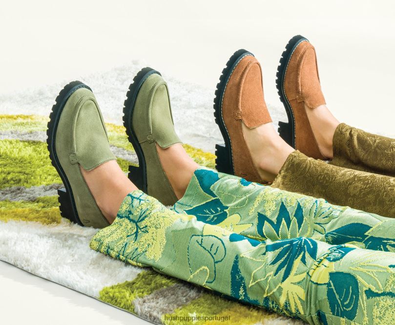 lucy preguiçosa mulheres0NNHR42 Hush Puppies mocassim camurça castanha escura