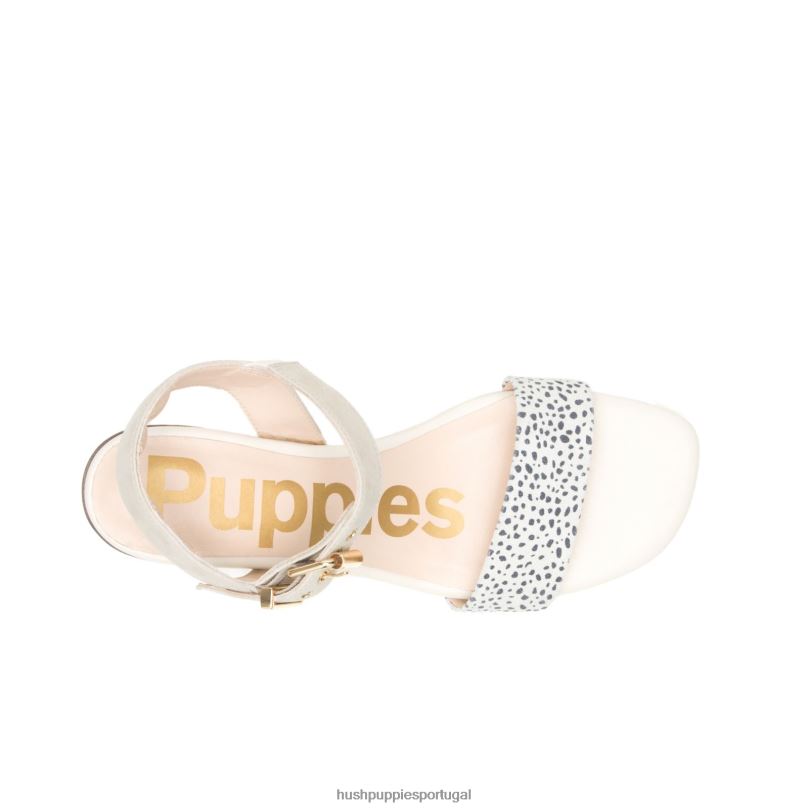 sandália leila meia tira mulheres0NNHR31 Hush Puppies salto nobuck leopardo da neve
