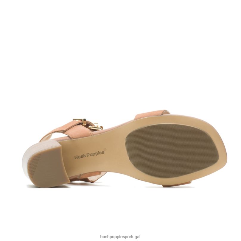 sandália leila meia tira mulheres0NNHR33 Hush Puppies salto nubuck bronzeado do deserto