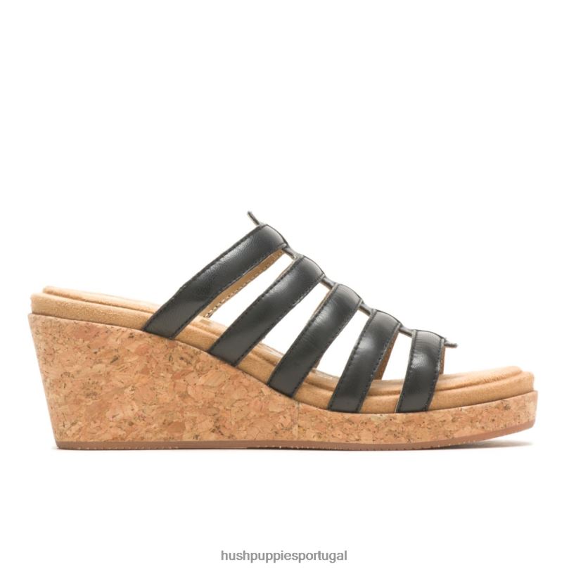 sandália salgueiro mulheres0NNHR11 Hush Puppies salto couro preto ousado