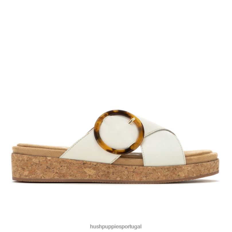 sandália com fivela June mulheres0NNHR9 Hush Puppies sandália couro creme de baunilha