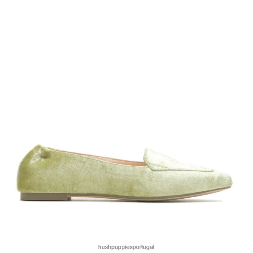 ponta avelã plana mulheres0NNHR60 Hush Puppies sapatos rasos veludo verde musgo
